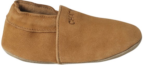 Elastische leren babyschoentjes in soepel leer chocoladebruin