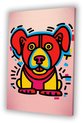 Hond, Pop Art, Rood, Geel, Blauw, Zwart, Roze