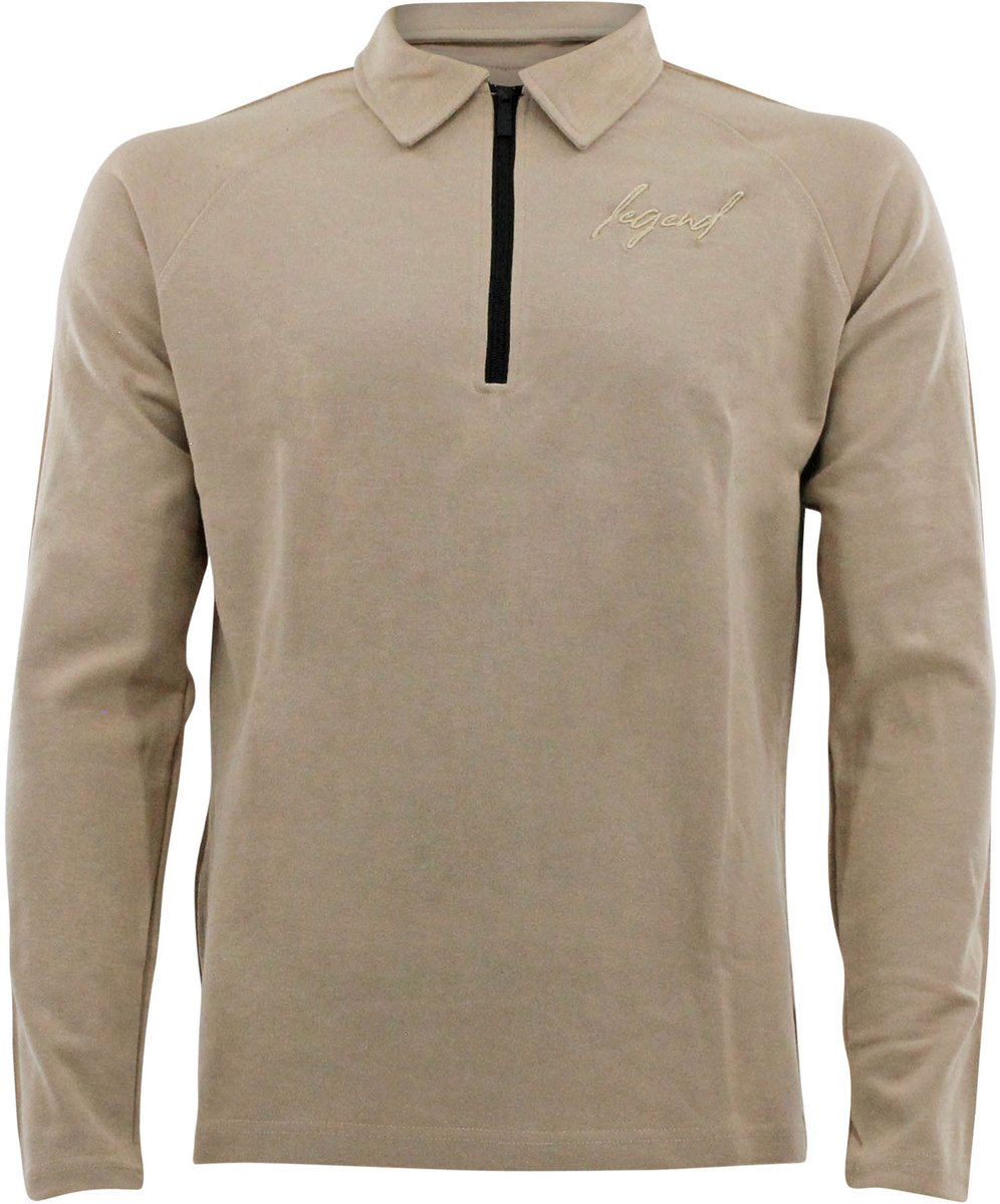 Sweater LA Luxe Lounge half zip Beige heren/dames katoen XL