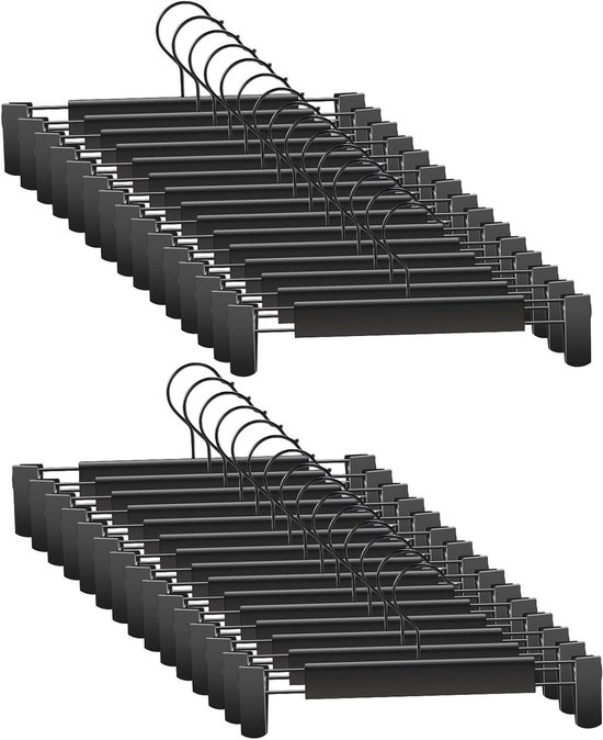 Qualsen Broekhanger, metalen broekbeugelklem, broekkledinghanger, ruimtebesparend, kledinghanger voor broeken (2 stuks rokhangers