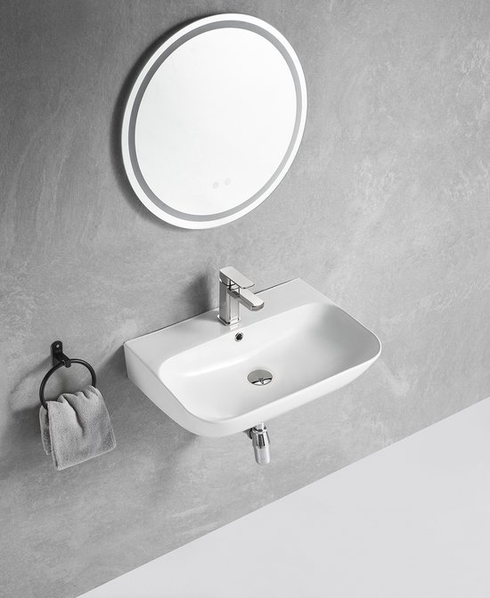 Vasque à suspendre Sub Finta 65,5 x 42 x 16,5 cm, blanc brillant