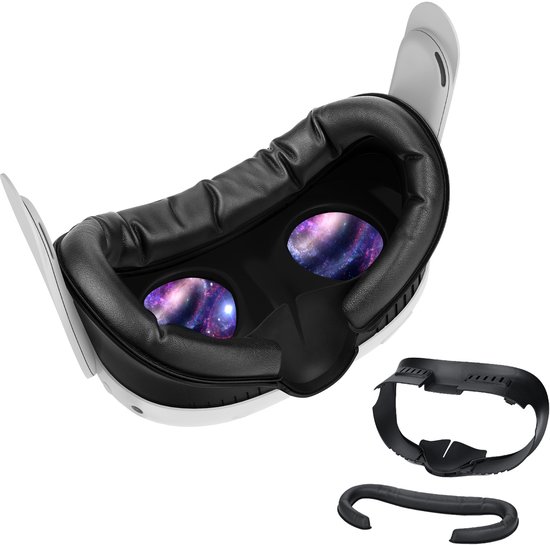 Foto: Mmobiel vr gezichtsinterface voor meta oculus quest 3 face cover pad voor quest 3 verwisselbare facial interface vr accessories set met neuskussen zachte pu lederen gezichtskussen zwart