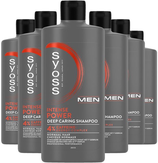 Syoss Men Power shampoo – voordeelverpakking – 6x 440ml