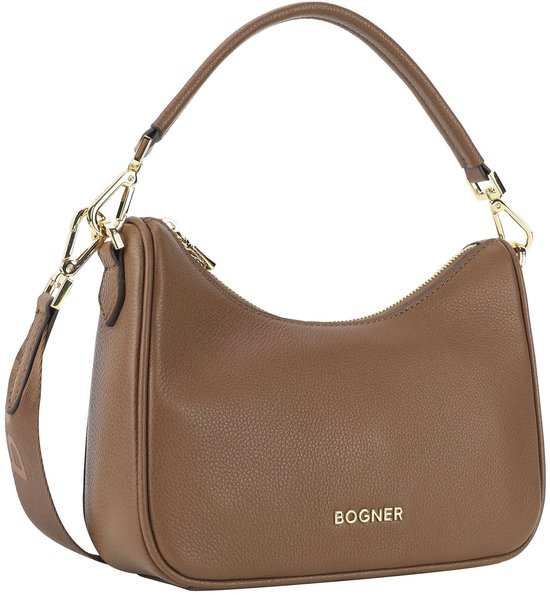 Bogner Cuir Sac à épaule bandoulière Pontresina Lora Shoulderbag Cognac Marron clair