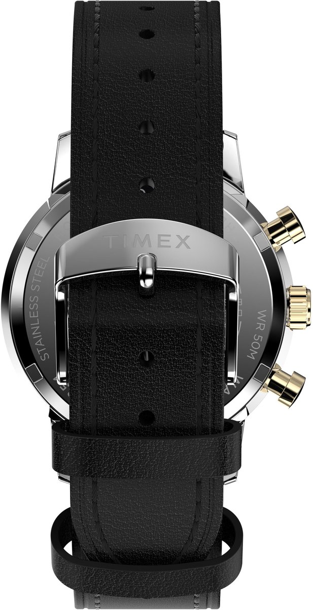 Timex Marlin Kwarts Analoog Horloge Zwart Case: 100% Stainless Steel | Armband: 100% Leather 40 TW2W51500AJ