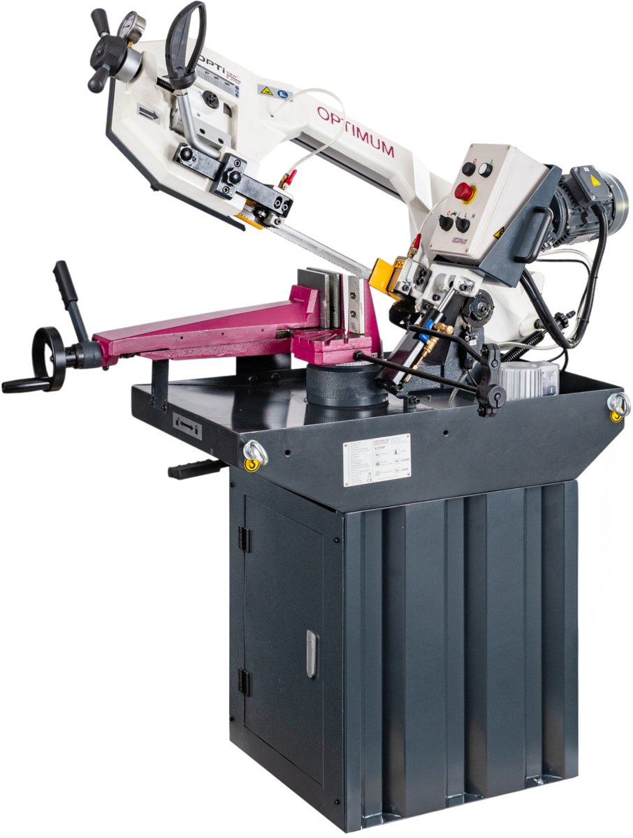 Metaalbandzaag 0-60° zaagcapaciteit rond 225 mm 1,1 kW 400V 45/90 m/min hoogte zaagblad 27 mm Optisaw S275P 400V