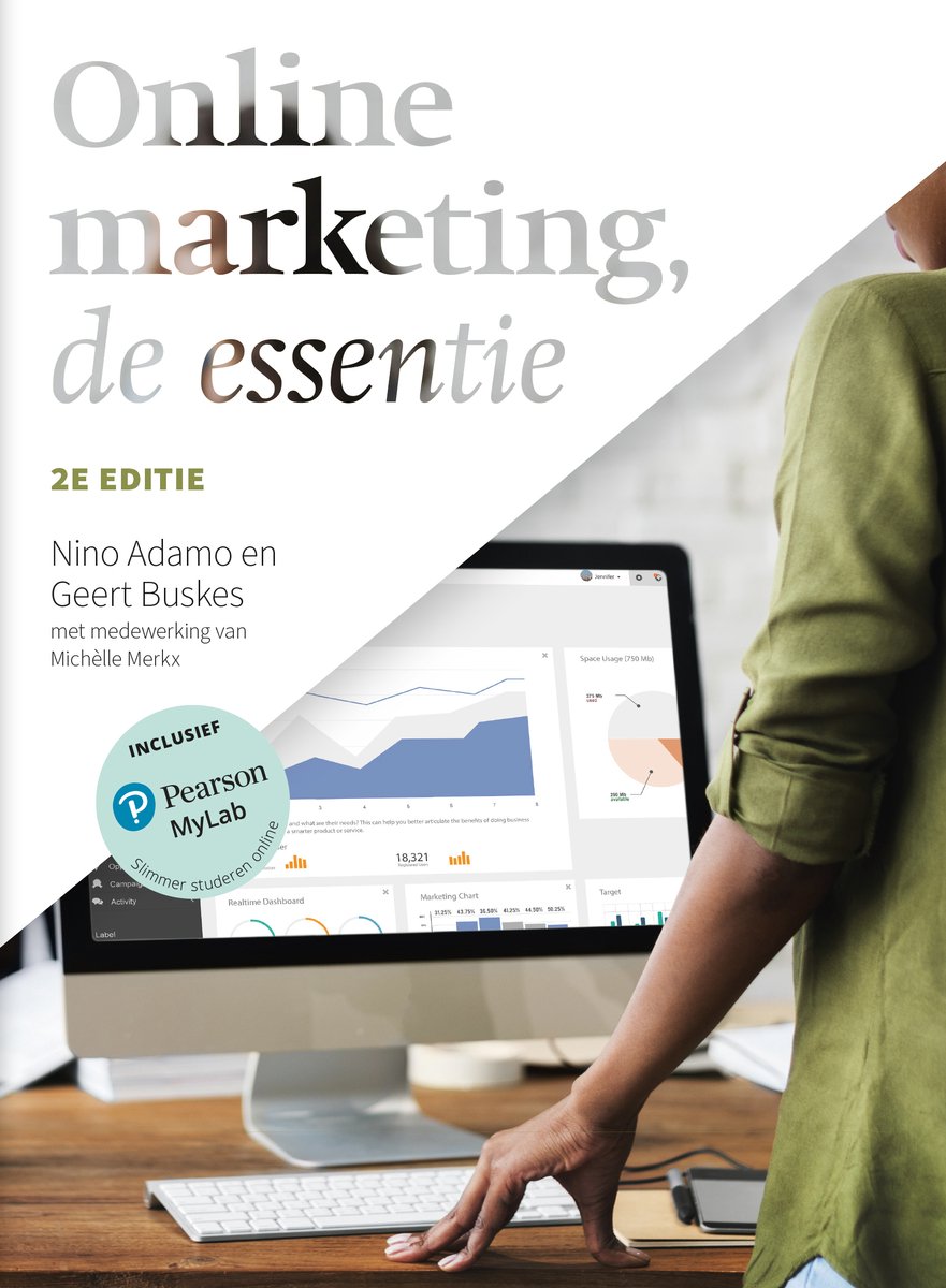 Omslag van Online marketing, de essentie, 2e editie met MyLab NL