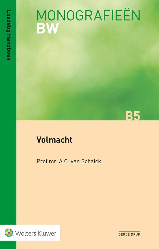 Monografieen BW B5 - Volmacht - cover
