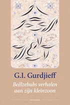 Boekcover met de titel "G.I. Gurdjieff Beëlzebubs verhalen aan zijn kleinzoon" op een crèmekleurige achtergrond met decoratieve patronen.