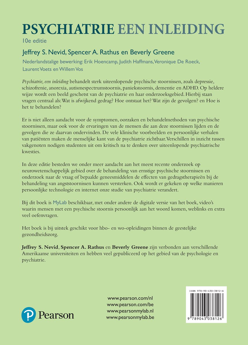 Psychiatrie, een inleiding - back cover