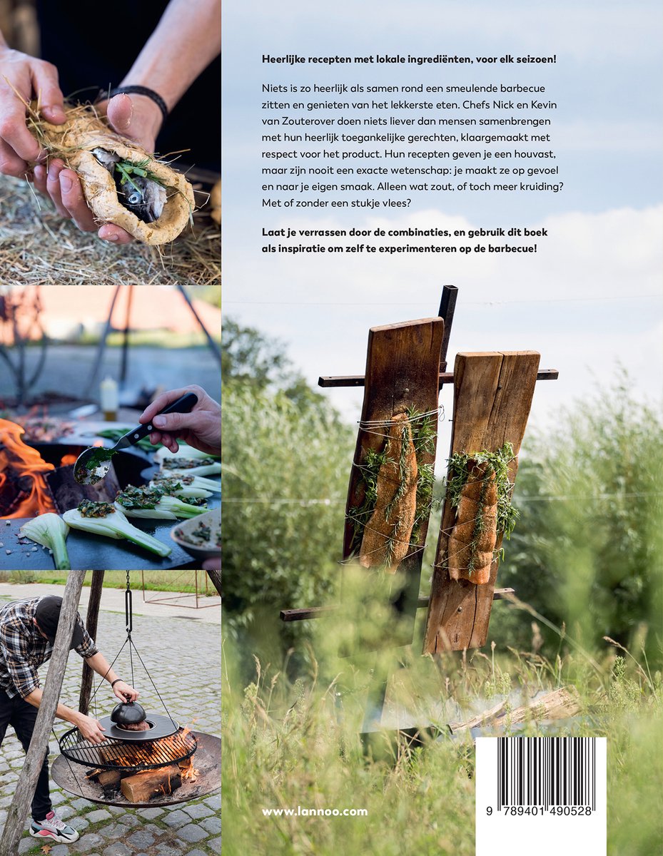 Collage van recepten en kookfoto's met tekst: "Heerlijke recepten met lokale ingredienten, nu elk seizoen".