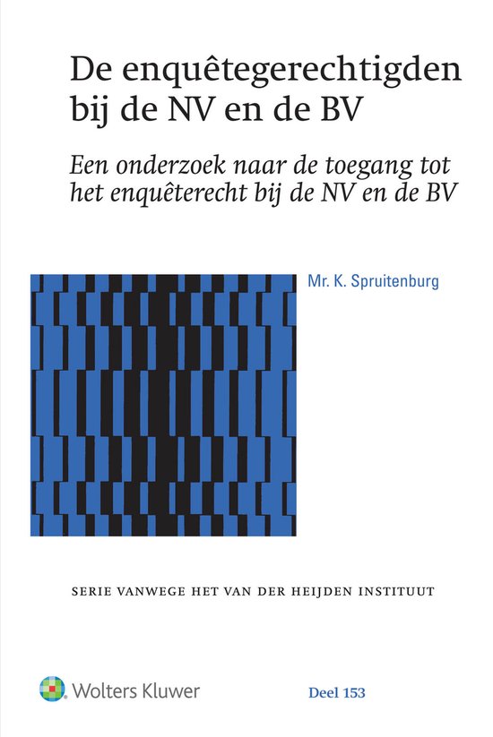 Serie vanwege het van der Heijden instituut 153 - De enquêt ... - cover
