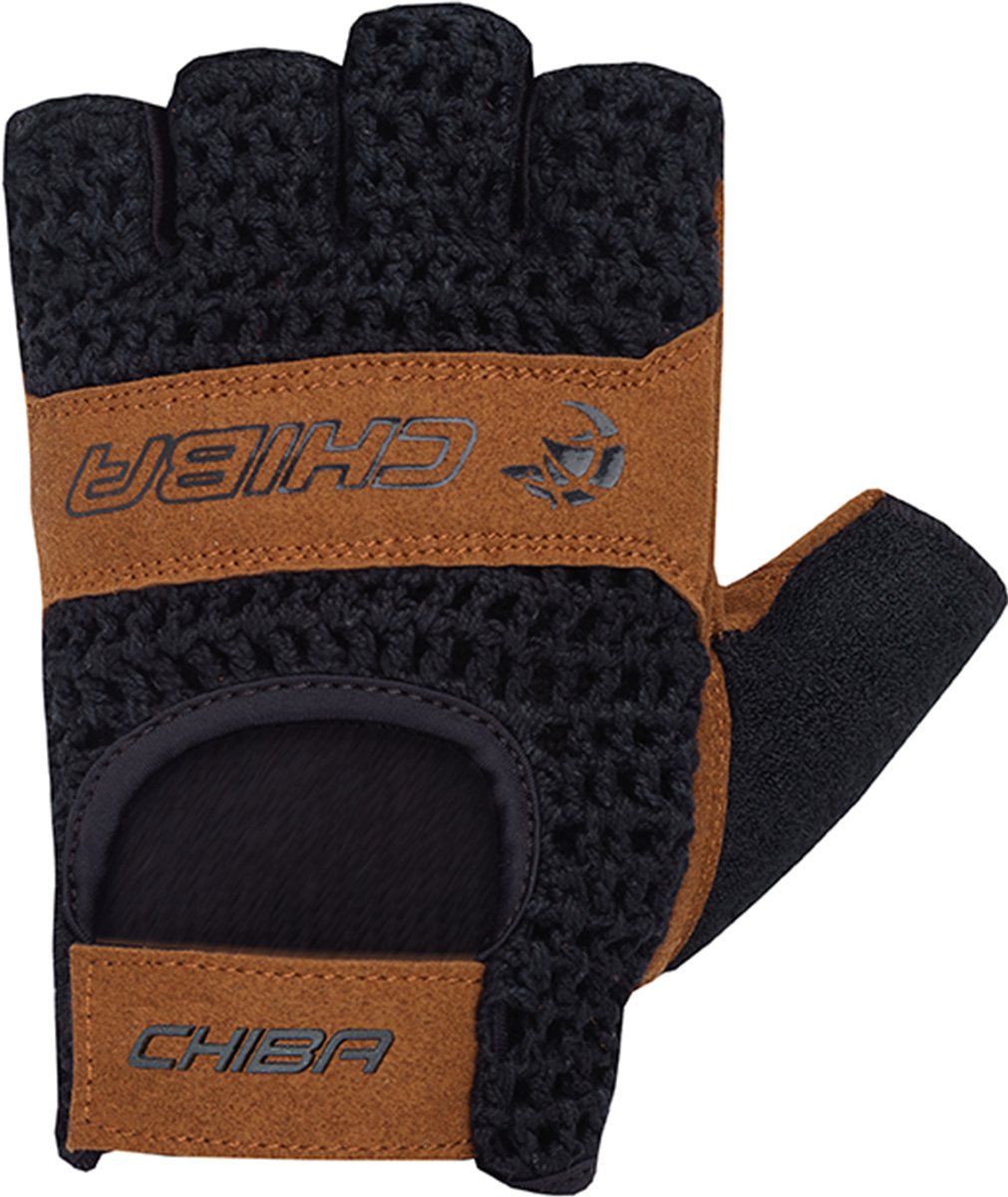 Chiba Fietshandschoen - Retro - Zomer - Zwart/Bruin - maat S
