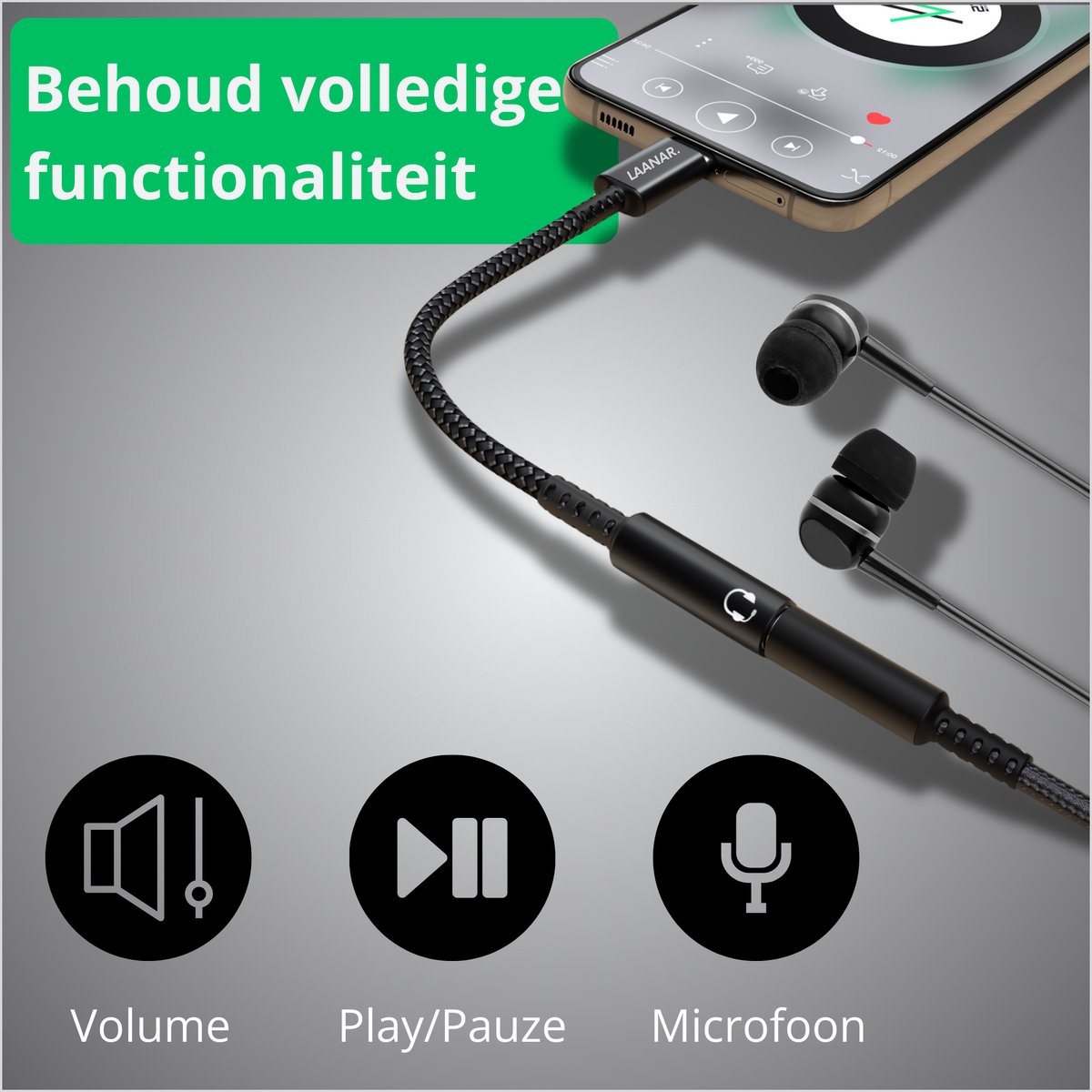 USB C naar 3.5mm AUX Adapter – Audio Kabel voor Koptelefoon, Oortjes, Microfoon – Compatibel met Samsung, iPhone, iPad, MacBook - Afbeelding 5
