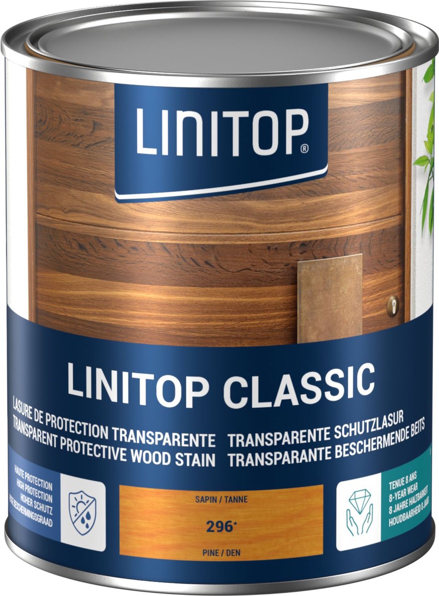 Linitop Classic - Beits - Decoratieve beschermende beits - Den - 296 - 1 L