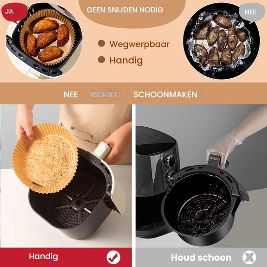 AIRFRYER BAKPAPIER 18 X 16 CM - 50 STUKS – NL