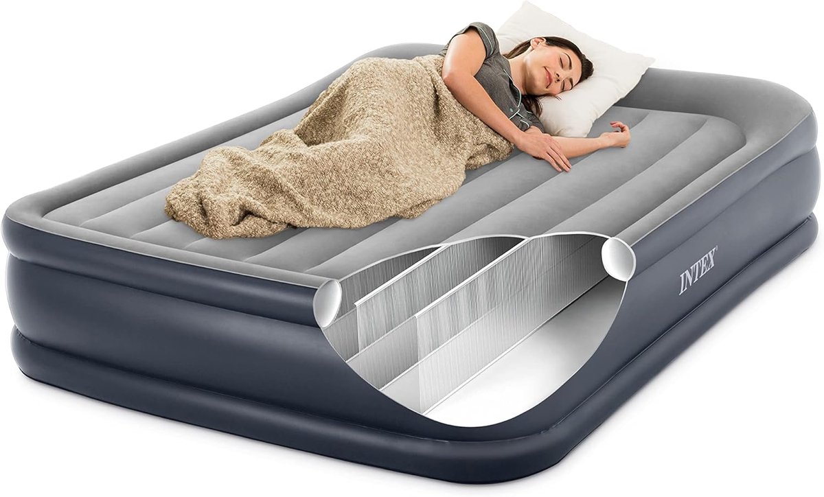 Deluxe Pillow Rest Luchtbed met Ingebouwde Pomp - 2-Persoons - 152 cm x 203 cm x 42 cm