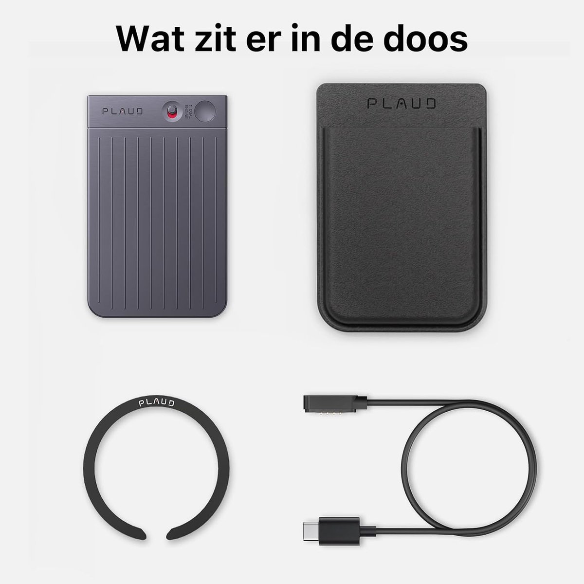 Afbeelding 2 van PLAUD Digitale AI-spraakrecorder met Beschermhoes - AI-spraakrecorder - LLM Empowered Spraakrecorder met transcriptie - Ruisonderdrukkende recorder met 64 GB opslag - Meertalige spraakrecorder - One-touch opname recorder (Zwart)