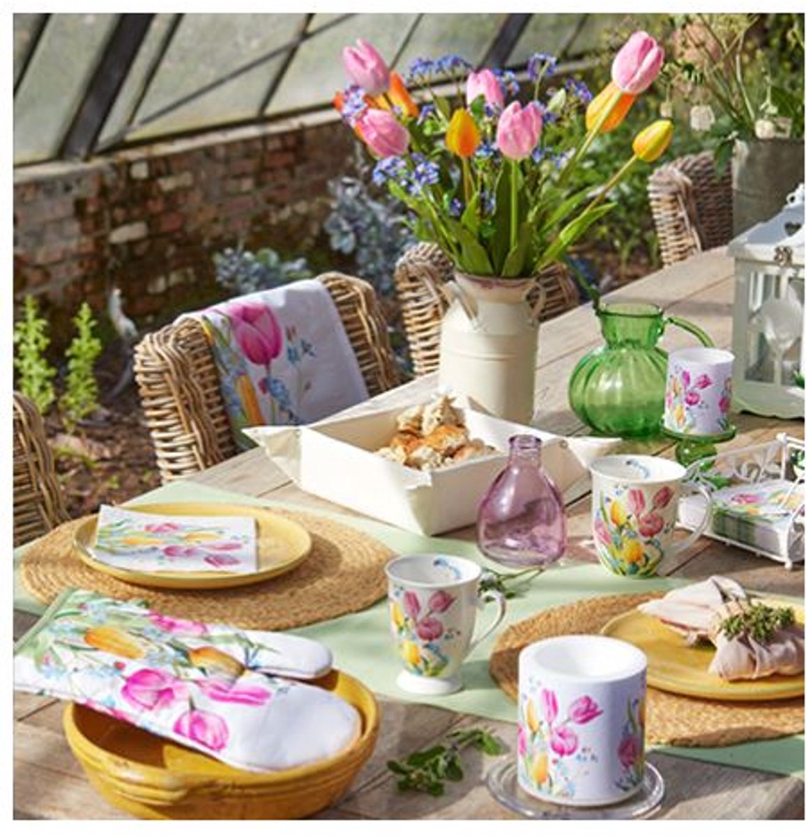 Tafelloper Tulips bouquet 40x150cm