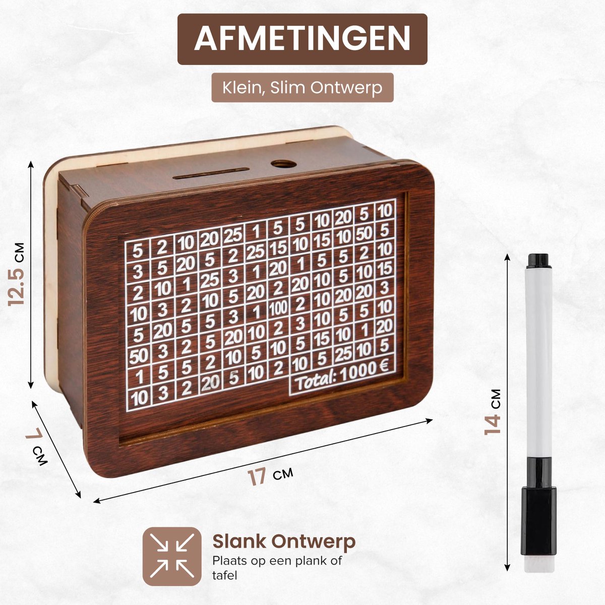 Houten Spaarpot met naam en Jungle jeep