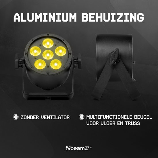 BeamZ Professional BAC324 LED PAR - Pro Par avec LED RGBWA-UV - 6 x 10 W