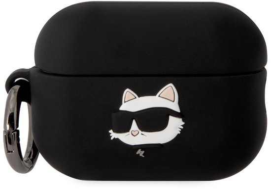 Karl - Lagerfeld - coque KLAP2RUNCHK pour AirPods Pro - 2 - housse - noir - Siliconen - Choupette - Head - 3D