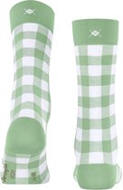 Burlington Vichy gedessineerd katoen sokken dames groen - maat 36-41