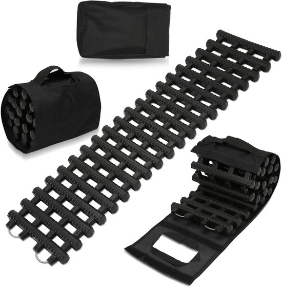 ACXIN Autotractiehulp, 60 cm, opvouwbaar, starthulp, zware belasting, rubber, zandplaten, offroad, startmat, draagbare tractiemat voor zand, sneeuw, ijs, modder, 2 stuks