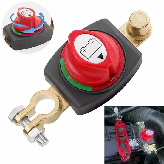 Batterijen-Scheidingsschakelaar - Accu-isolatieschakelaar 12V 24V 275A - Batterijpool-uitschakelaar van messing - auto-modificatie-uitbreidingsaccessoires - Stroomonderbreker voor maritieme auto's