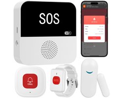 YESTO DuoSafe Kit - Senioren Alarm - Alarmknop voor ouderen - Incl. Deuralarm - Alarm horloge ouderen - SOS Knop - WiFi & App