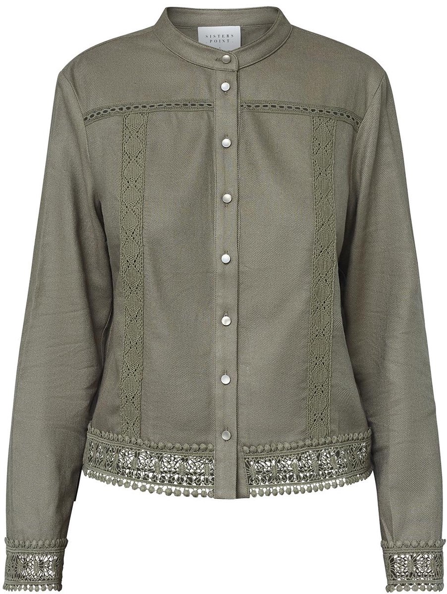 SisterS point Blouse Ejba 0sh 18564 Khaki Mel Dames Maat - XS