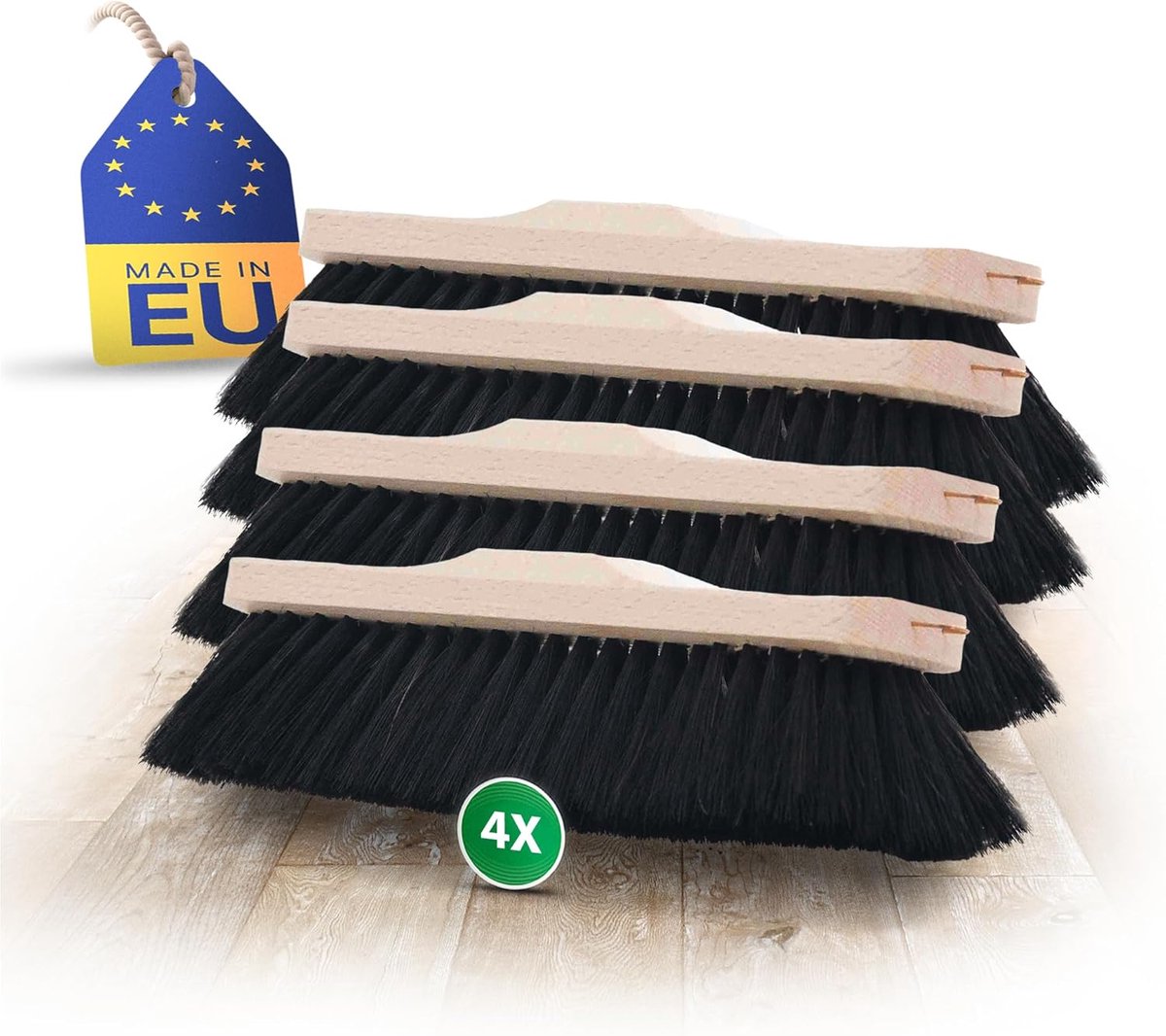 4x paardenhaar bezem handbezem fijn dierenhaar staarthaar (4, bezem)
