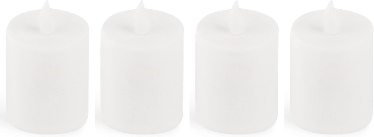 LED kaars buiten 4x witte graflichten LED met batterij permanente kaars LED kaarsen flikkerende vlam permanente brander LED begraafplaats kaars sfeerverlichting herdenkingskaars
