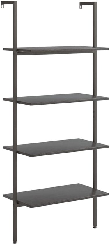 Casaria Bookshelf 5 Levels Ladder Rack 180 x 64 x 37 cm MDF Wood Books Deco Plants Living Room Bathroom Kitchen White