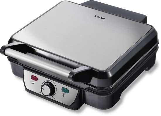 Inventum CG618 - Contactgrill - Tafelgrill - Grilloppervlak 28 x 23 cm - PFAS vrij - Anti aanbaklaag - 1800 watt - RVS/Zwart
