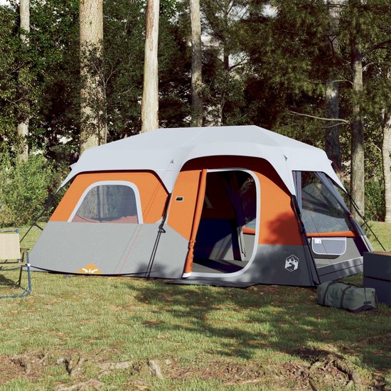 vidaXL - Tent - 9-persoons - waterdicht - met - LED - lichtgrijs - en - oranje van Vidaxl — afbeelding 3