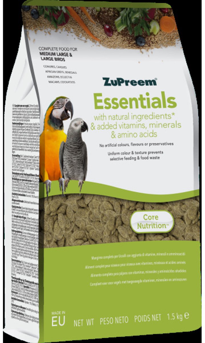 ZuPreem Essentials ML/L 1.5Kg - Zupreem - Vogelvoer - Pellets - Bonte boertje (Poicephalus senegalus)