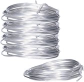 Hobby draad - 5x - hobby en knutsel draad - 2 mm x 200 cm - Bloemendraad/aluminiumdraad - zilver