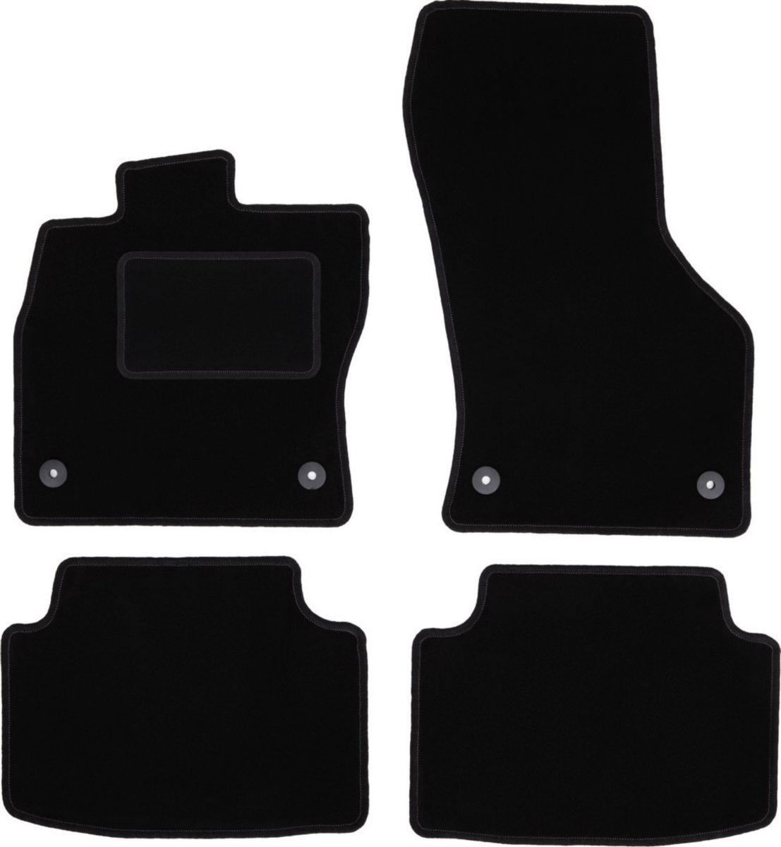 Zwarte veloursmatten voor: Skoda Octavia III liftback, sedan, variant, stationwagen (2012-2020)