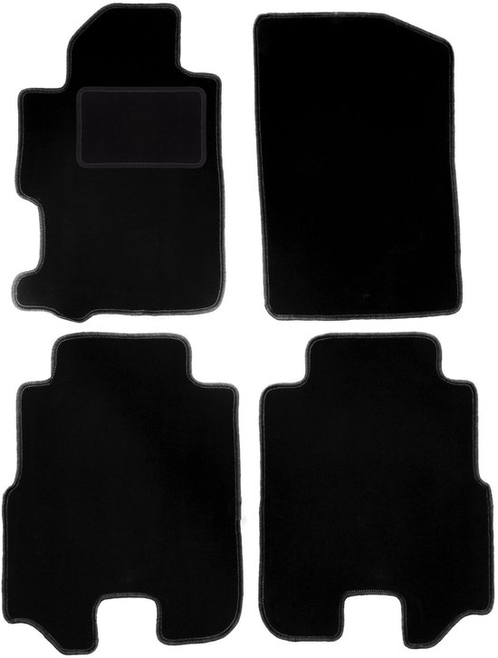 Zwarte velours vloermatten voor: Honda FR-V minivan (2004-2009)