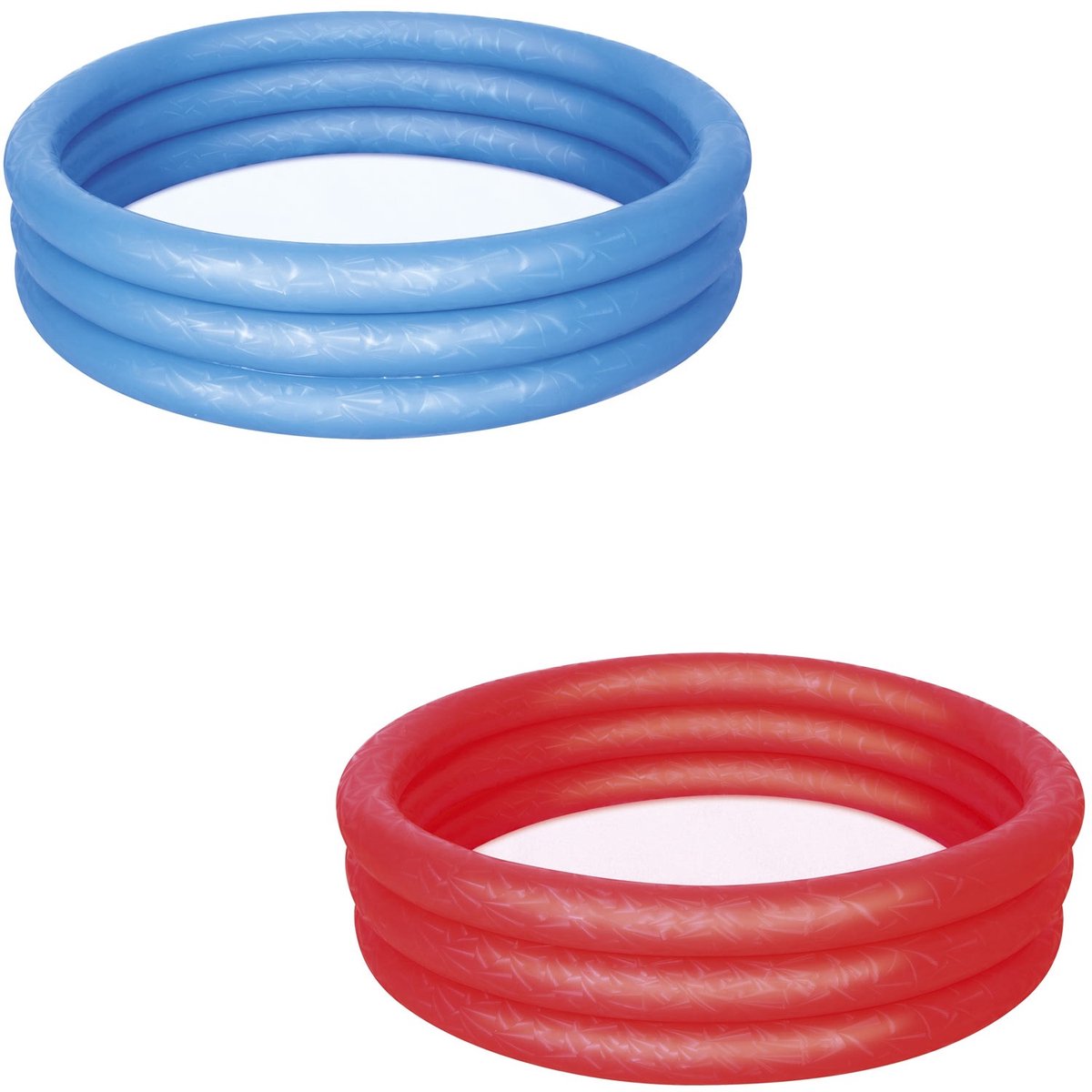 Bestway opblaasbaar kinder zwembad 122 cm doorsnede - 3 rings in de kleur rood of blauw – foto 4