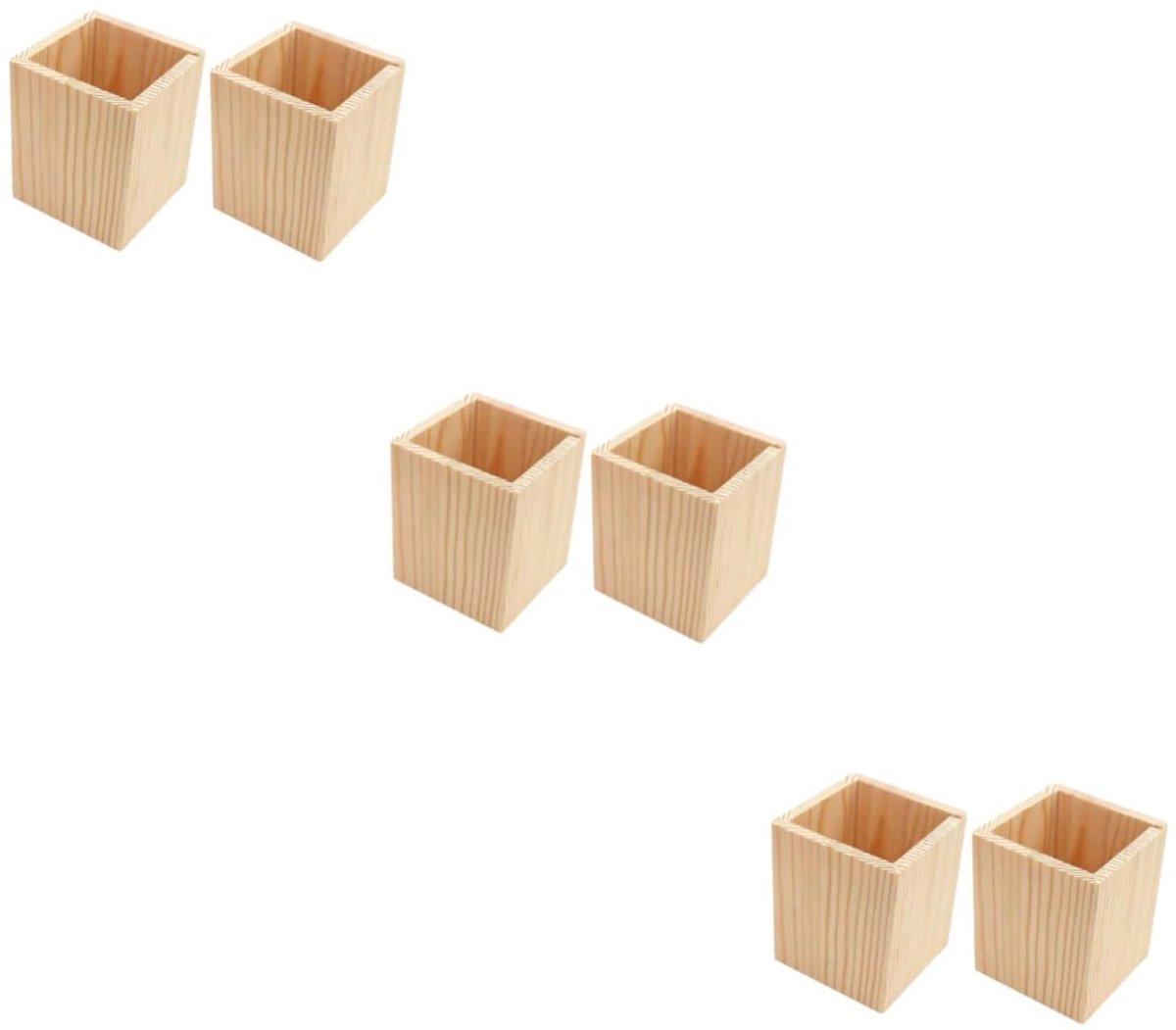 Ibenzoa® Duurzame Houten Pennenhouder Set van Grenenhout - 6 Stuks voor Bureauorganisatie
