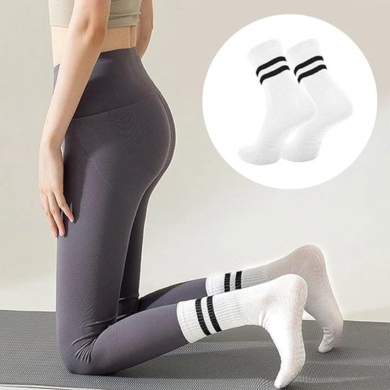 Sunolkie Pilatessokken, yoga, antislip lange sokken - teencompressie lange sokken voor vrouwen, zweetabsorberende deodorant anti-wrijving, zachte ademende yogasokken antislip lange sokken (3 kleuren Sunolkie Pilatessokken, yoga, antislip lange sokken - teencompressie lange sokken voor vrouwen, zweetabsorberende deodorant anti-wrijving, zachte ademende yogasokken antislip lange sokken (3 kleuren