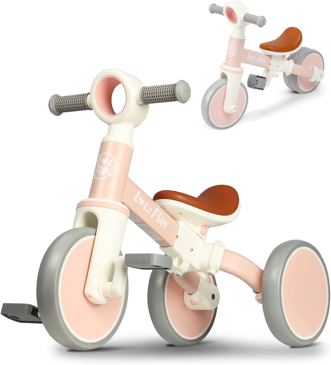 4-in-1 Driewieler voor Peuters - Loopfiets voor 1-3 Jaar Oud - Speelgoed voor Jongens en Meisjes
