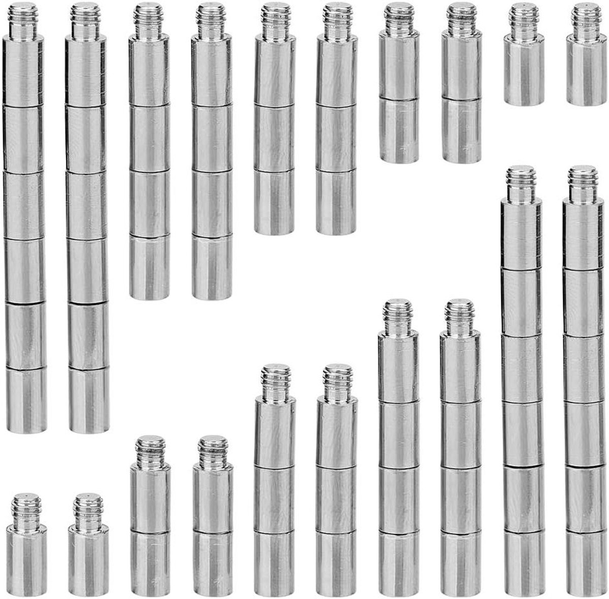50 stuks Scrapbook Verlengschroeven | Fotoalbum Verlengpost Vervangingen 12x5mm | Bindingschroeven Platina voor Scrapbooks