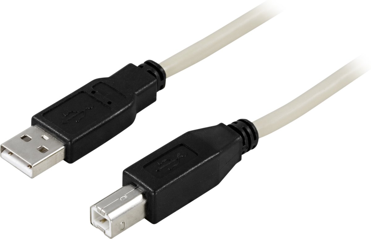 Deltaco USB 2.0 kabel USB-250, A/B, USB A - USB B, Mannelijk/Mannelijk, 5m