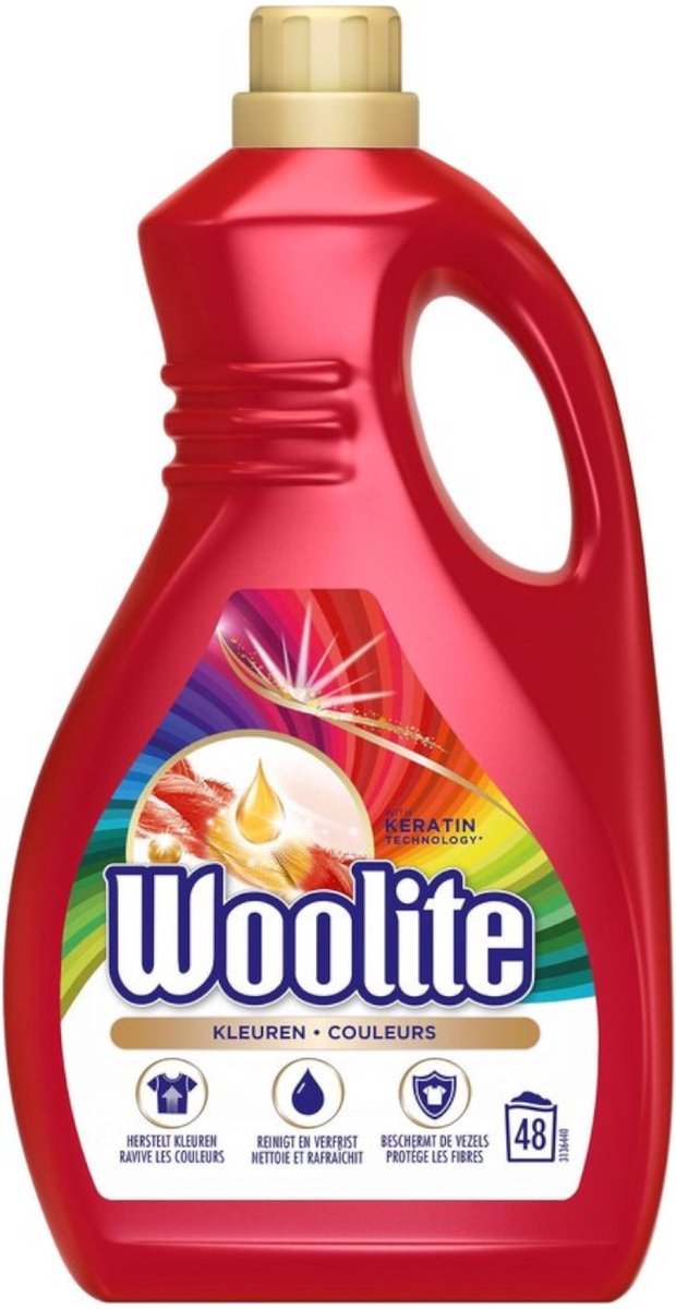 Goedkoopste Woolite Color - Vloeibaar Wasmiddel - Met Keratine - Gekleurde Was - 15 Wasbeurten - 0,9L