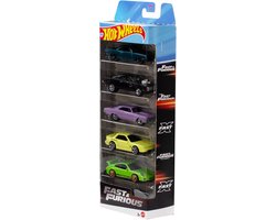 Hot Wheels Fast & Furious, Set van 5 Metalen Speelgoedraceauto's, Geïnspireerd op en Gezien in de Films, Schaal 1:64