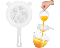 Fijne kunststof kefir zeef voor het filteren van kefir - keukenzeef van nylon - puntzeef voor levensmiddelen