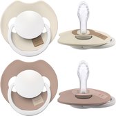 Sucette Difrax LOVI Dynamic - 0 à 6 mois - Glow , beige et marron clair - Siliconen de haute qualité, sans goût ni odeur